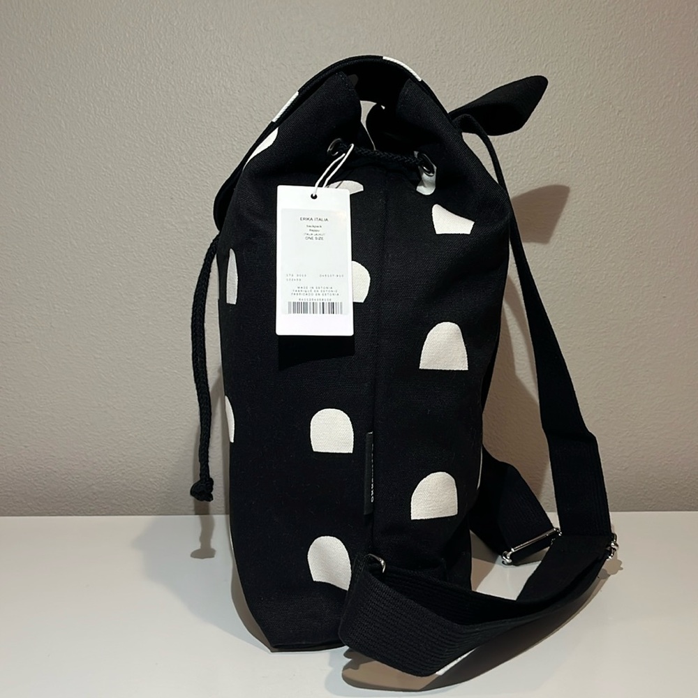 NWT Marimekko Italia Erika Backpack - Black/White - Picture 3 of 16